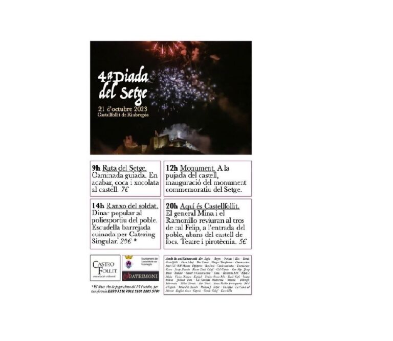 Así será la Diada del Setge en Castellfollit de Riubregós
