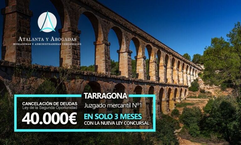 Atalanta y Abogadas cancela 40.000 euros en Tarragona en el Juzgado Mercantil número 1