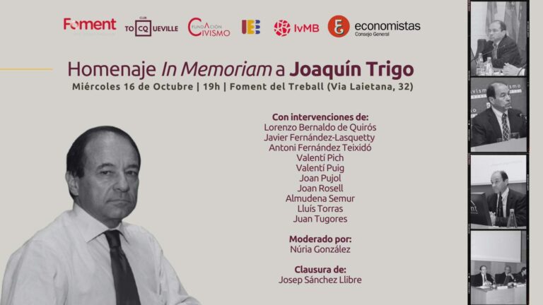 Así será el homenaje a Joaquín Trigo en la sede de Foment