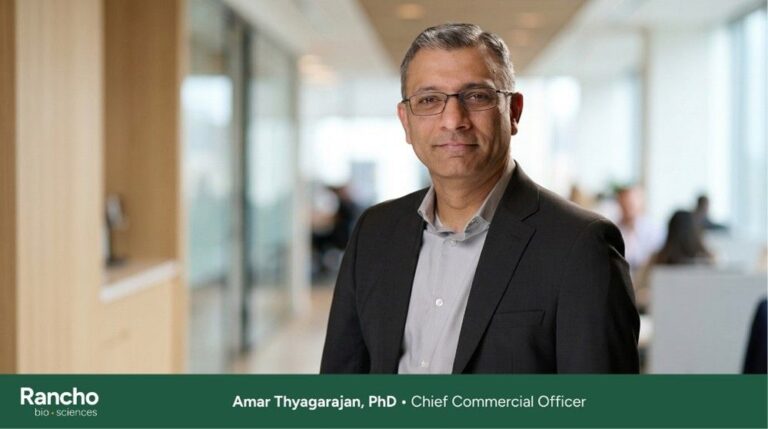Rancho BioSciences nombra formalmente a Amar Thyagarajan como Chief Commercial Officer
