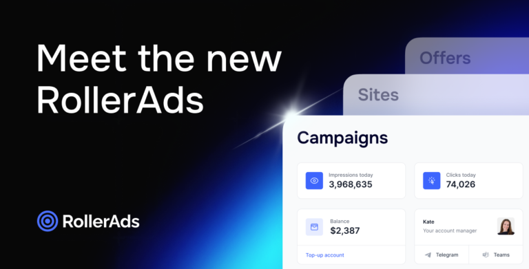RollerAds lanza una plataforma publicitaria integral con tráfico, ofertas y monetización en un único espacio de trabajo